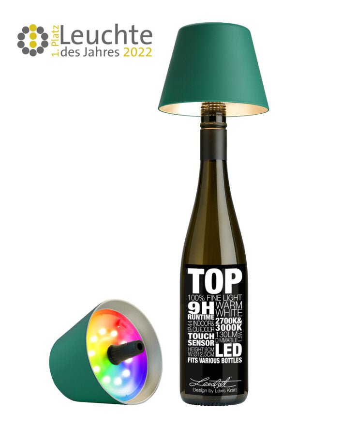TOP 2.0 - RGBW-Akku-Flaschenleuchte, grün
